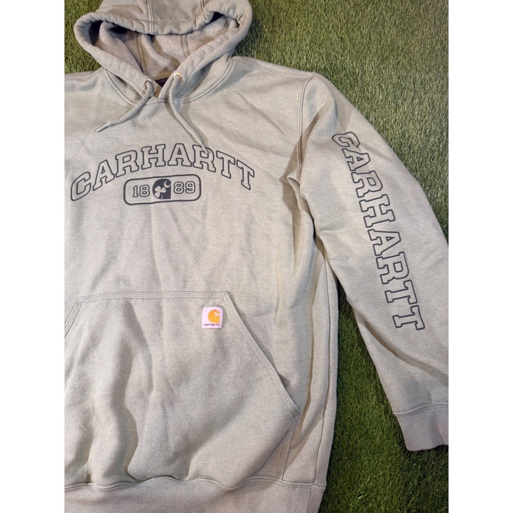 Carhartt Mens Loose Fit Graphic Hoodie Sage Green Spellout Logo Size Medium - Picture 2 of 7